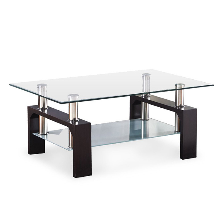 Modern black painted glass center table living room furniture coffee table