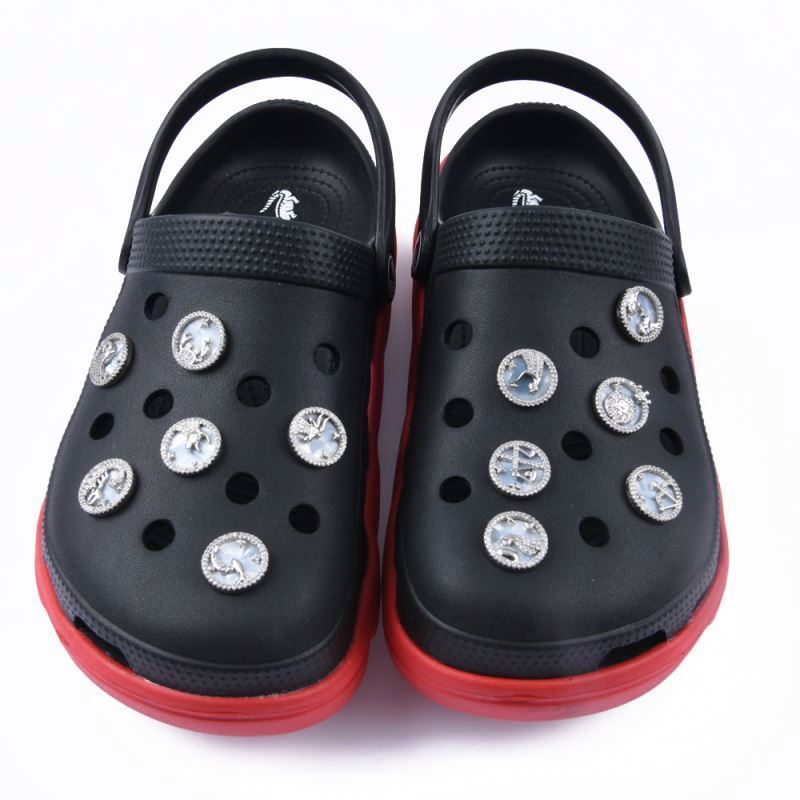 High Quality Metal English Letter Clog Charms shoe decoration  slippers flip-flops rhinestone star eye accessories shoes