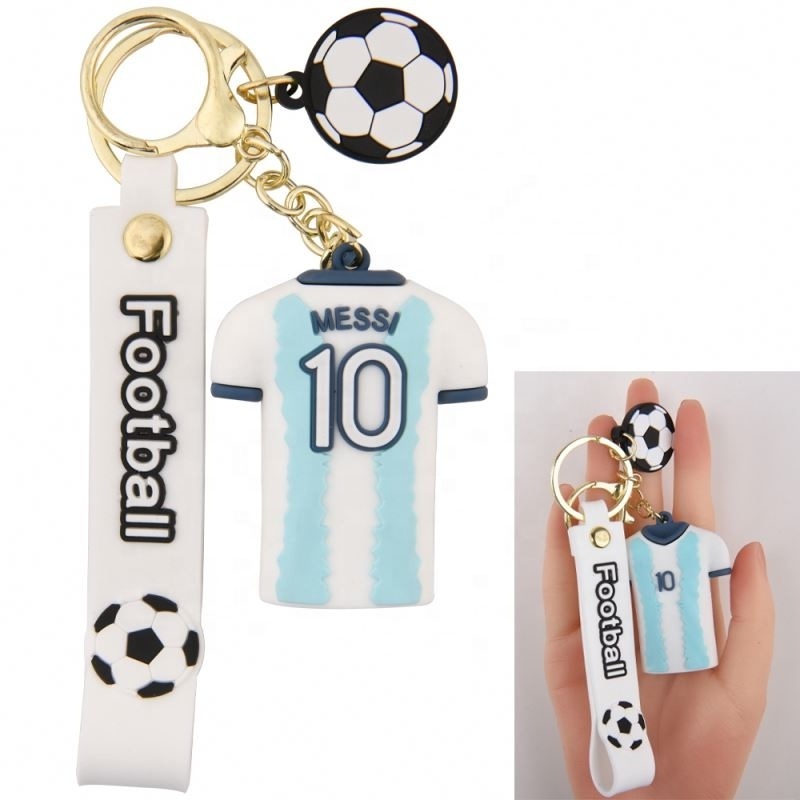 Messi Keychain 3D soccer Keychain custom jersey Key chain