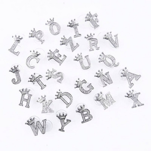 High Quality Metal English Letter Clog Charms shoe decoration  slippers flip-flops rhinestone star eye accessories shoes