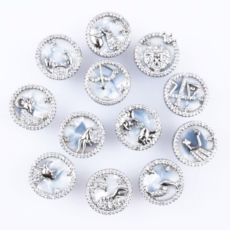 High Quality Metal English Letter Clog Charms shoe decoration  slippers flip-flops rhinestone star eye accessories shoes