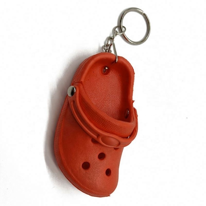 Cute 3D Mini clog Shoe Keychain wholesale Summer Colorful  Shoes Creative 3D Beach Small Hole Shoes Keychain