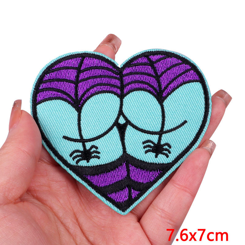 Sexy Butt Punk Iron On Embroidered Patches For Clothing Custom Wholesale Patches DIY Poker Applique Patch Factory Direct Price