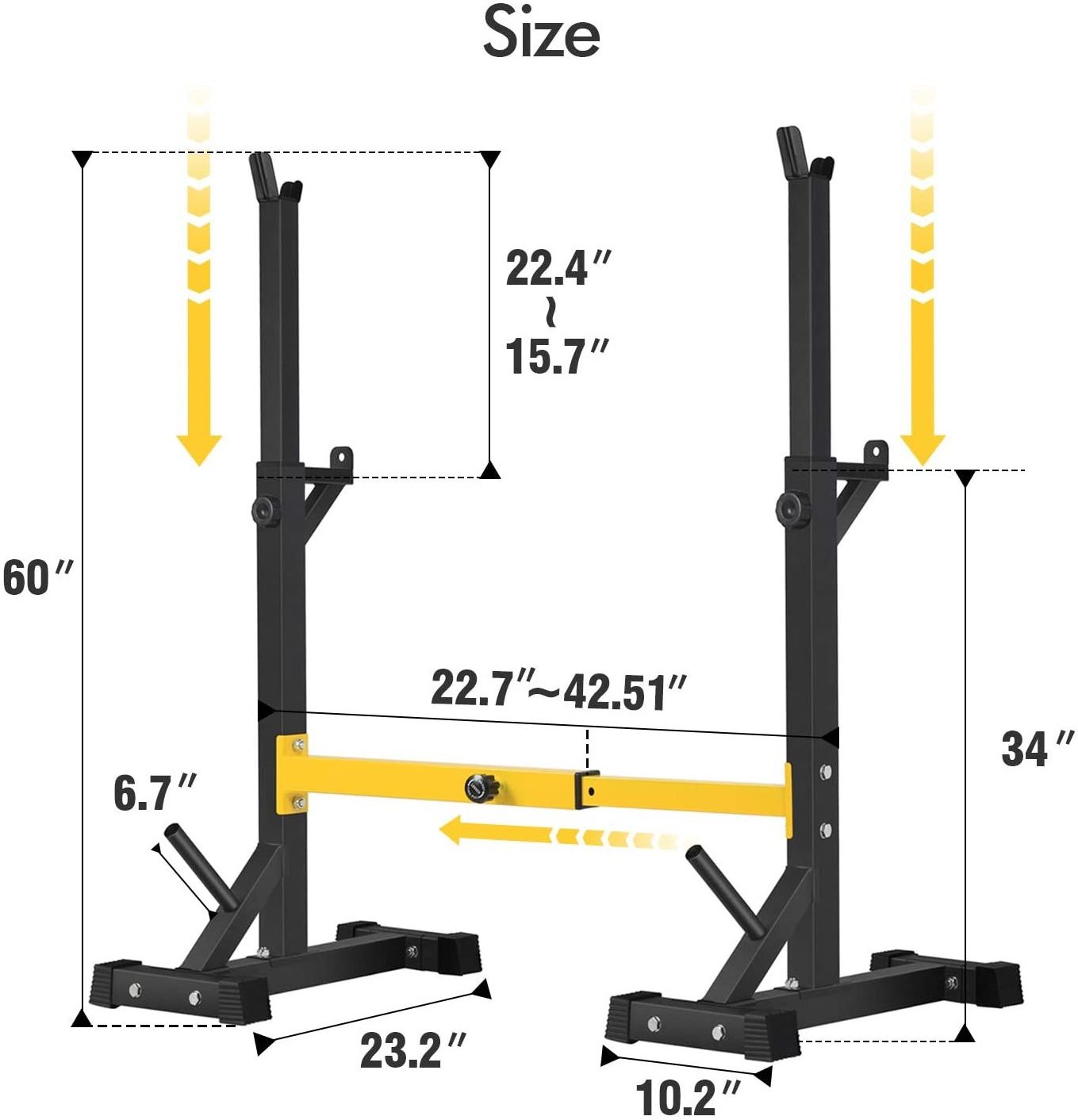 FengRen  Squat Rack Stand,Barbell Rack,Bench Press Rack Stand Home Gym Adjustable Weight Rack 550Lbs