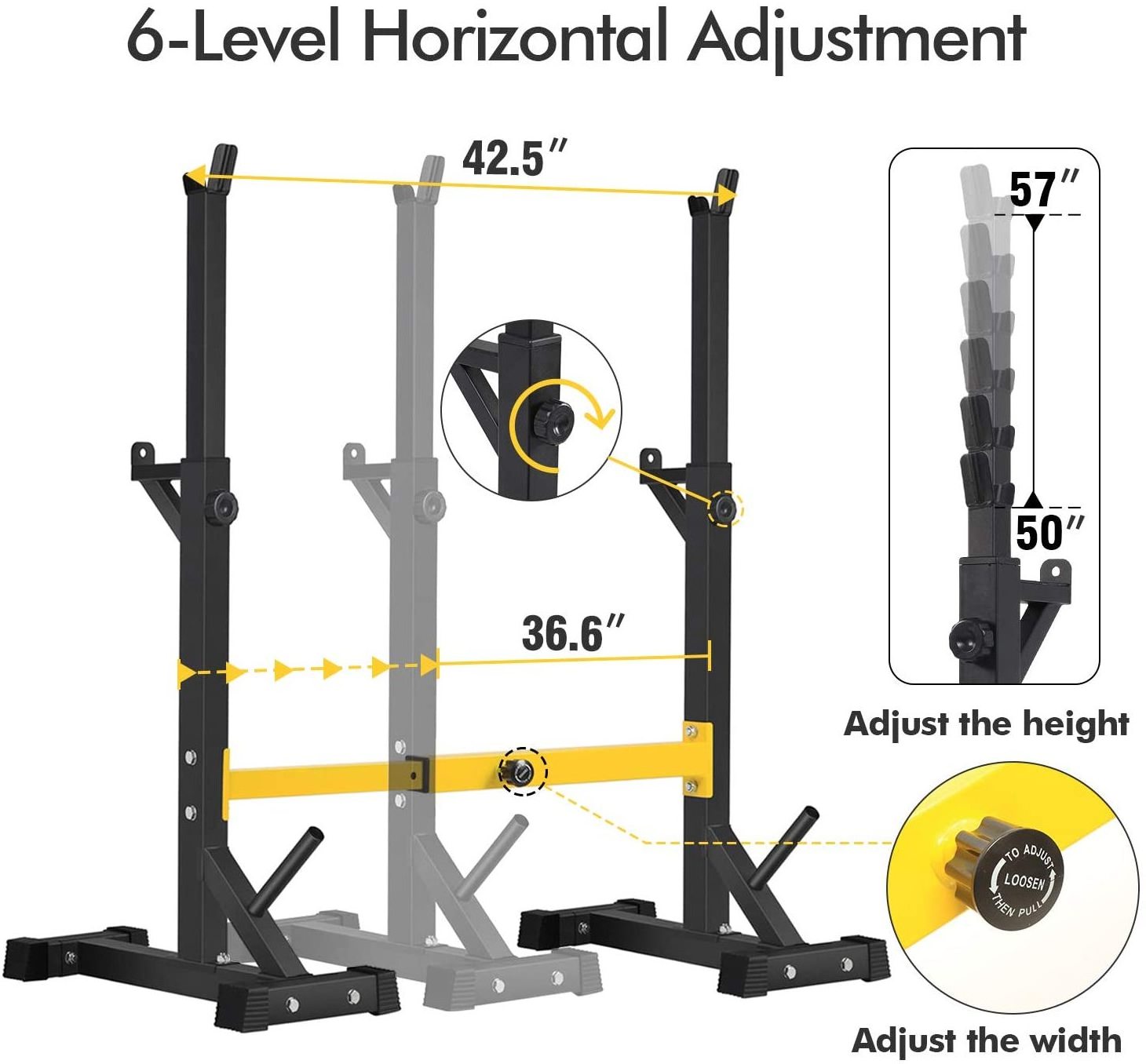 FengRen  Squat Rack Stand,Barbell Rack,Bench Press Rack Stand Home Gym Adjustable Weight Rack 550Lbs