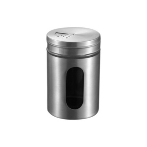 Kitchen Stainless Steel Seasoning Box Spice Jar Thickened Glass Pepper Barbecue Sprinkling Bottle Porous Seasoning Glass 4010141