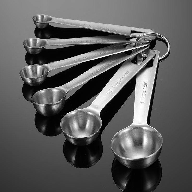 Baking Scoops Set Stainless Steel 6 Pcs Teaspoon Measuring Spoons For Kitchen Measuring Tools 4010059