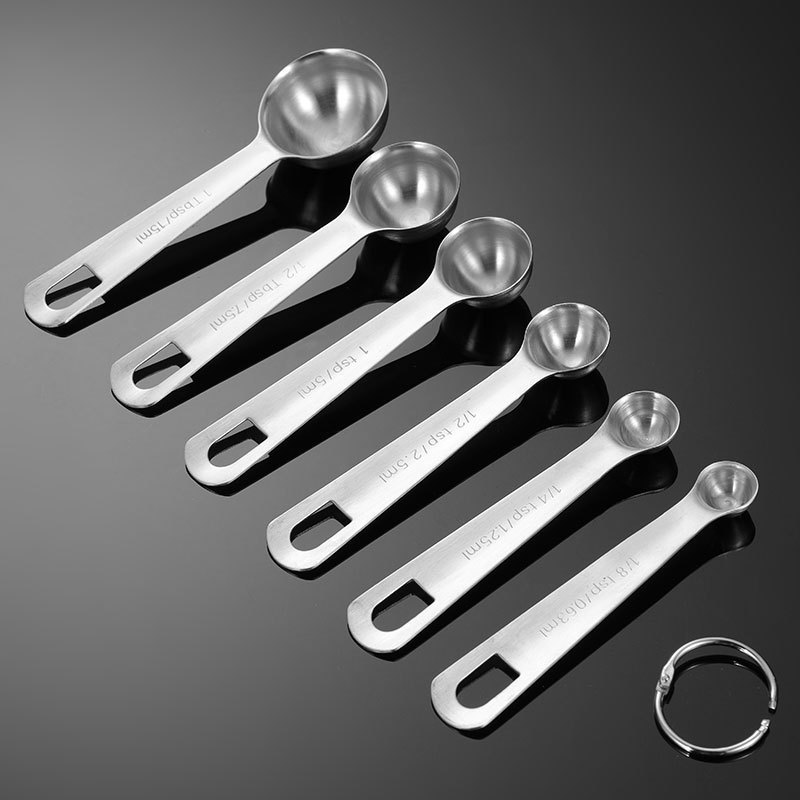 Baking Scoops Set Stainless Steel 6 Pcs Teaspoon Measuring Spoons For Kitchen Measuring Tools 4010059