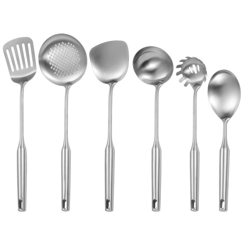 Food Grade Cooking Tools Spatulas Ladle Soup Pasta Server 6pcs Stainless Steel Kitchen Utensils 2002001