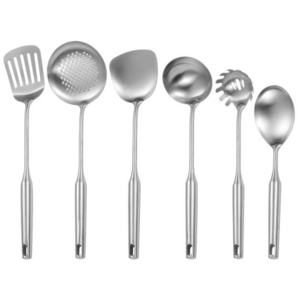 Food Grade Cooking Tools Spatulas Ladle Soup Pasta Server 6pcs Stainless Steel Kitchen Utensils 2002001