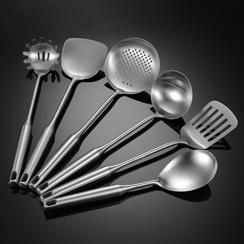 Food Grade Cooking Tools Spatulas Ladle Soup Pasta Server 6pcs Stainless Steel Kitchen Utensils 2002001