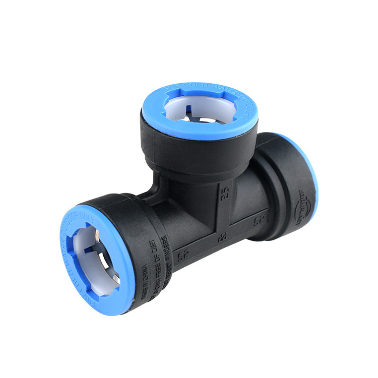 Wholesale Plastic Tee Quick connection PiPe Fittings one step fast install paired