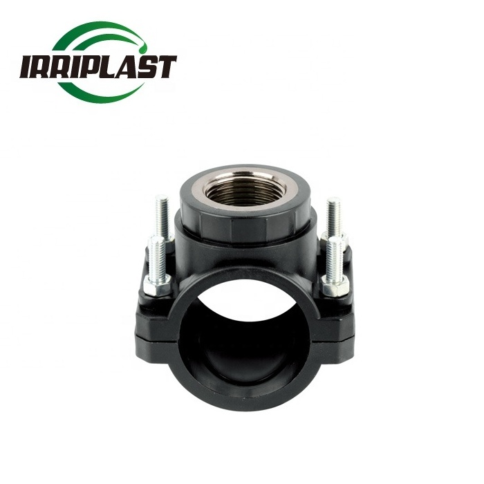 IRRIPLAST QUICK CONNECTOR HDPE PP PIPE compression fittings PN16 PN10 HDPE Clamp saddle with Stainless steel insert