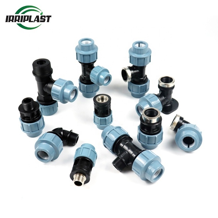 HDPE PE PN10 PN16 16Bar irrigation compression fittings water compression fittings  PP clamp saddle PN10