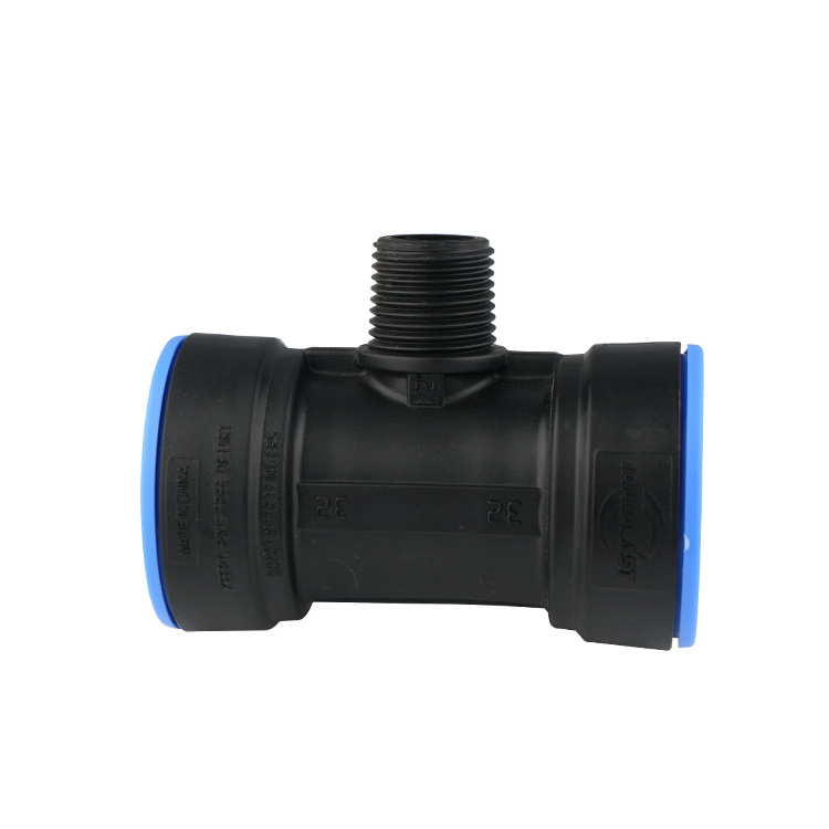 1 inch 3 way tee plumbing hdpe poly pipe fittings