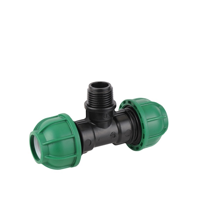 IRRIPLAST Drip irrigation PN10 16bar  quick connector HDPE Poly Pipe fittings Male threaded Tee PP Compression Fittings