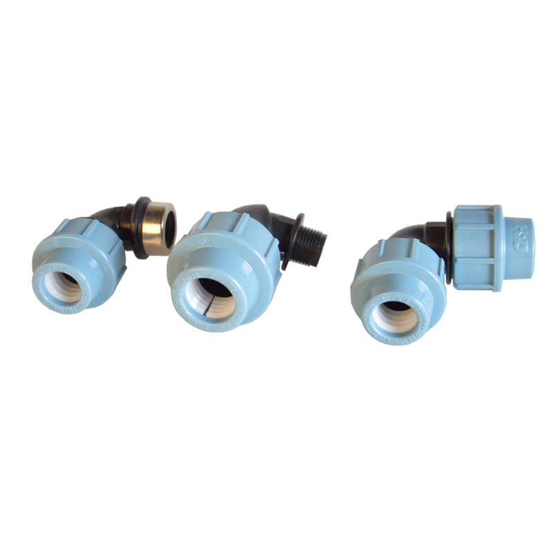 IRRIPLAST OEM ISO17885 HDPE PP PE quick connector push fit female male elbow with brass insert PP Compression fittings