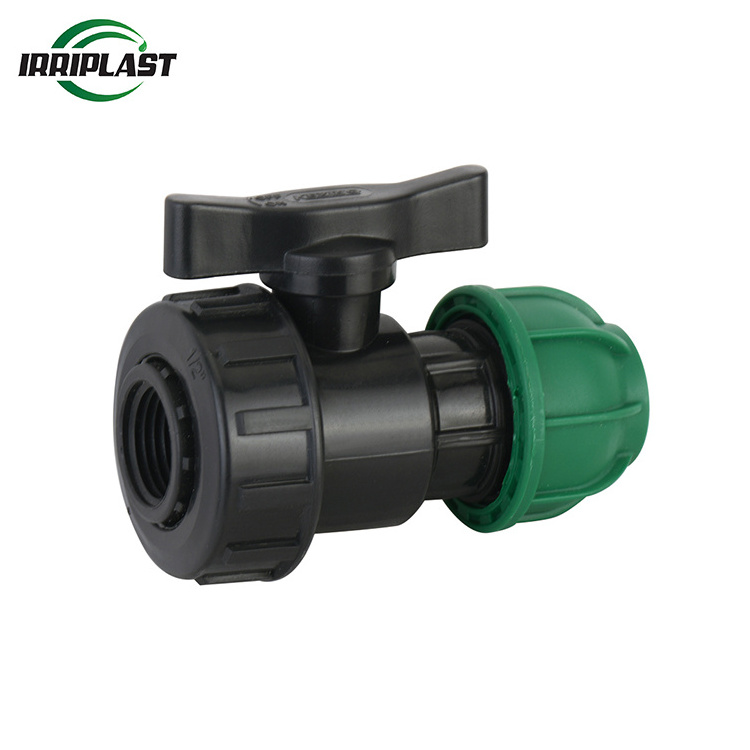 Best price quick connection PP compression fitting quick connection irrigation pp single union female thread end ball valve