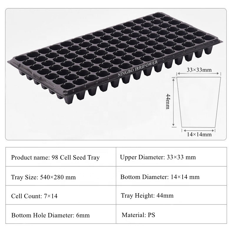 98 cell Plastic Planting Plug Trays Nursery Seedling Starter Tray