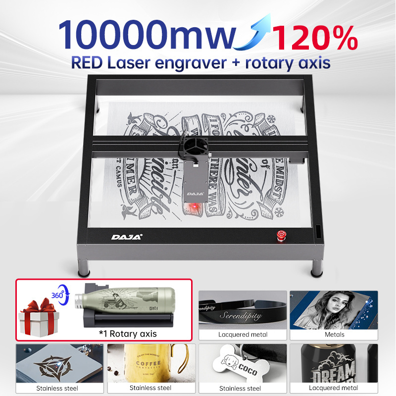 Compatible With LightBurn DAJA D4 Laser Marking Machines Dual Laser Engraving Machine Fiber Laser For Metals and Non-metals