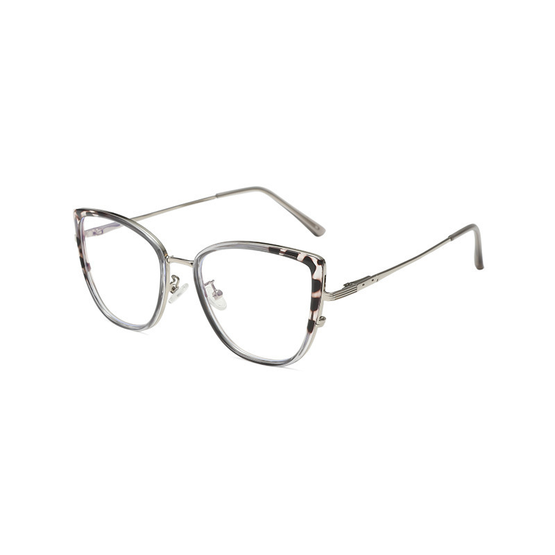 New Arrival Retro Metal Prescription Eyeglass Optical Frame Trendy Computer Eyewear Cat Eye Women Anti Blue light Glasses