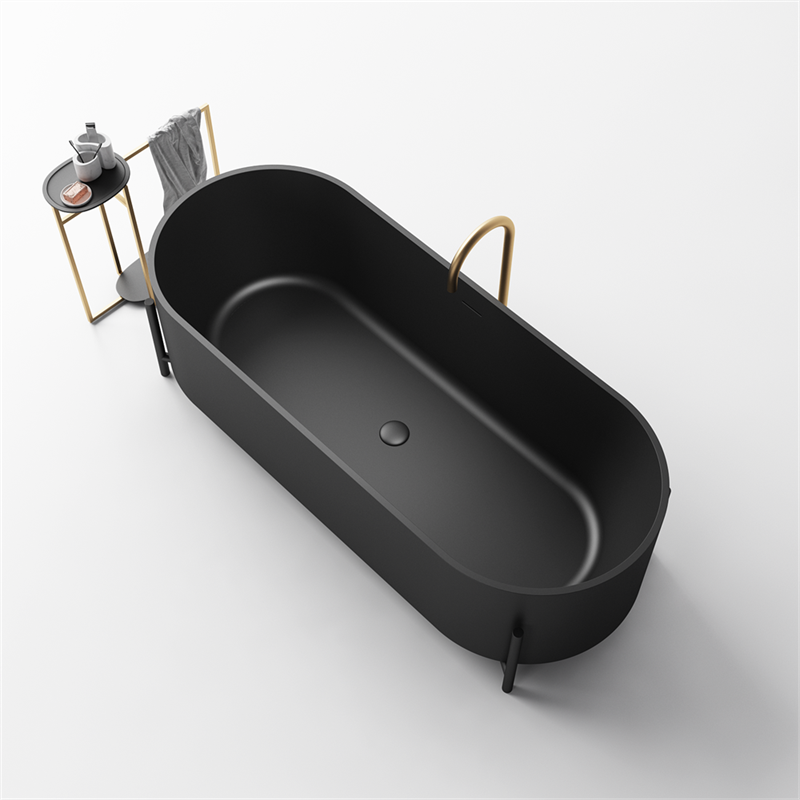 New Design Light Weight Artificial Stone Freestanding Bathtub For Home Hotel