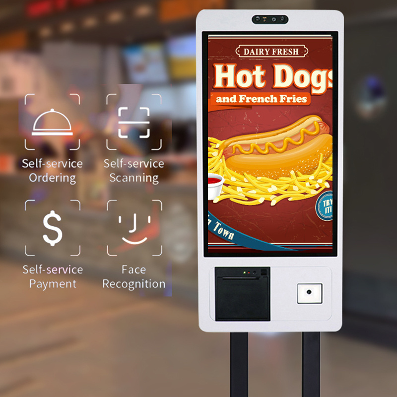 21.5 24 32 Inch Restaurant Automatic Touch Screen Unattended Self Ordering Self Service Payment Kiosk Machine Android /Win kiosk