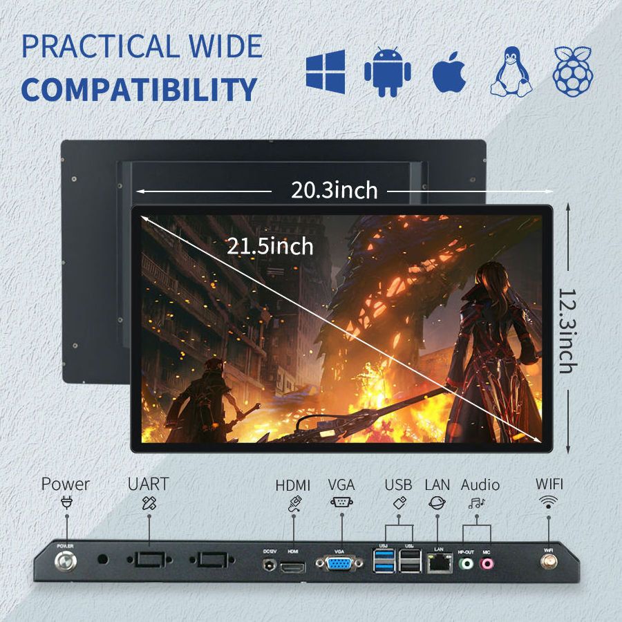 Wholesale price 21.5inch 1920*1080p capacitive smart board touch screen panel monitor touchscreen panel