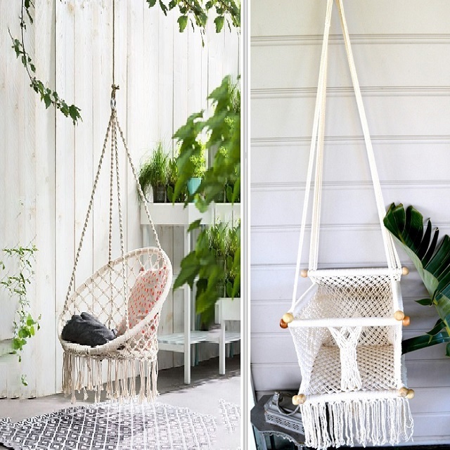 Wholesale Handmade With High Quality Bohemian Design Baby Swings Indoor macrame baby Swings at wholesale Price