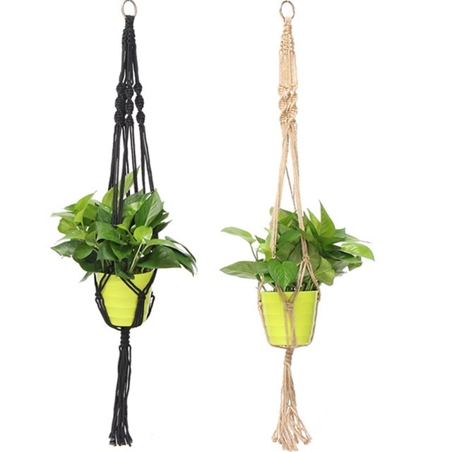 Boho Indoor Home Decor Plant Holder Cotton Rope Handmade Macrame Wall Air Plant Hangers