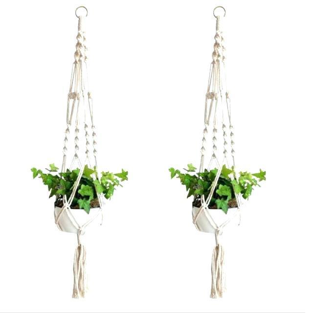 Boho Indoor Home Decor Plant Holder Cotton Rope Handmade Macrame Wall Air Plant Hangers