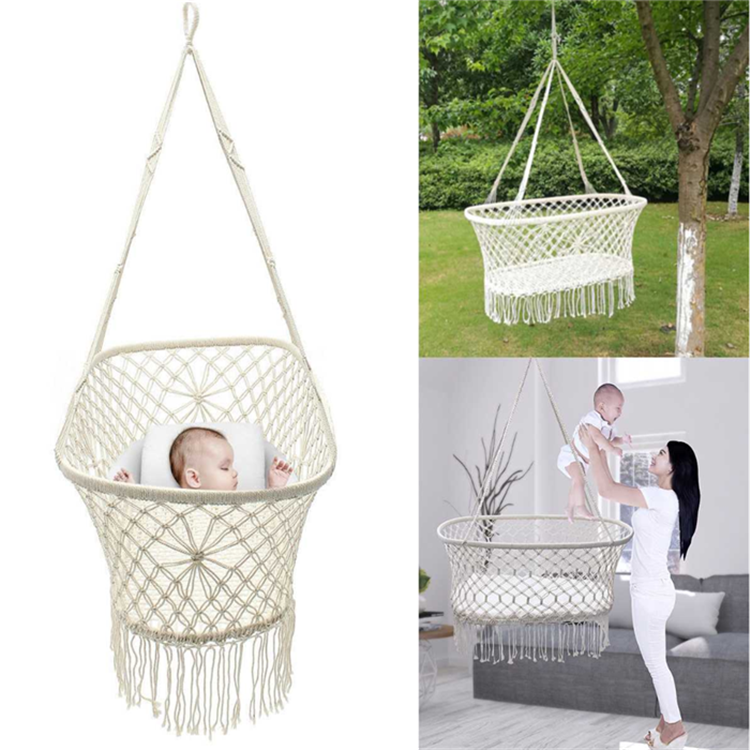 Wholesale Natural Cotton Handmade Macrame Baby Swing In Traditional Style For Outdoor And Park From Isar International