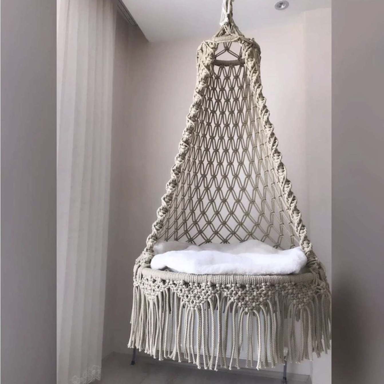 Fashionable Hammock Dormitory Round Macrame Hand Made Hanging Chair Swing For Adult Buy Online From India