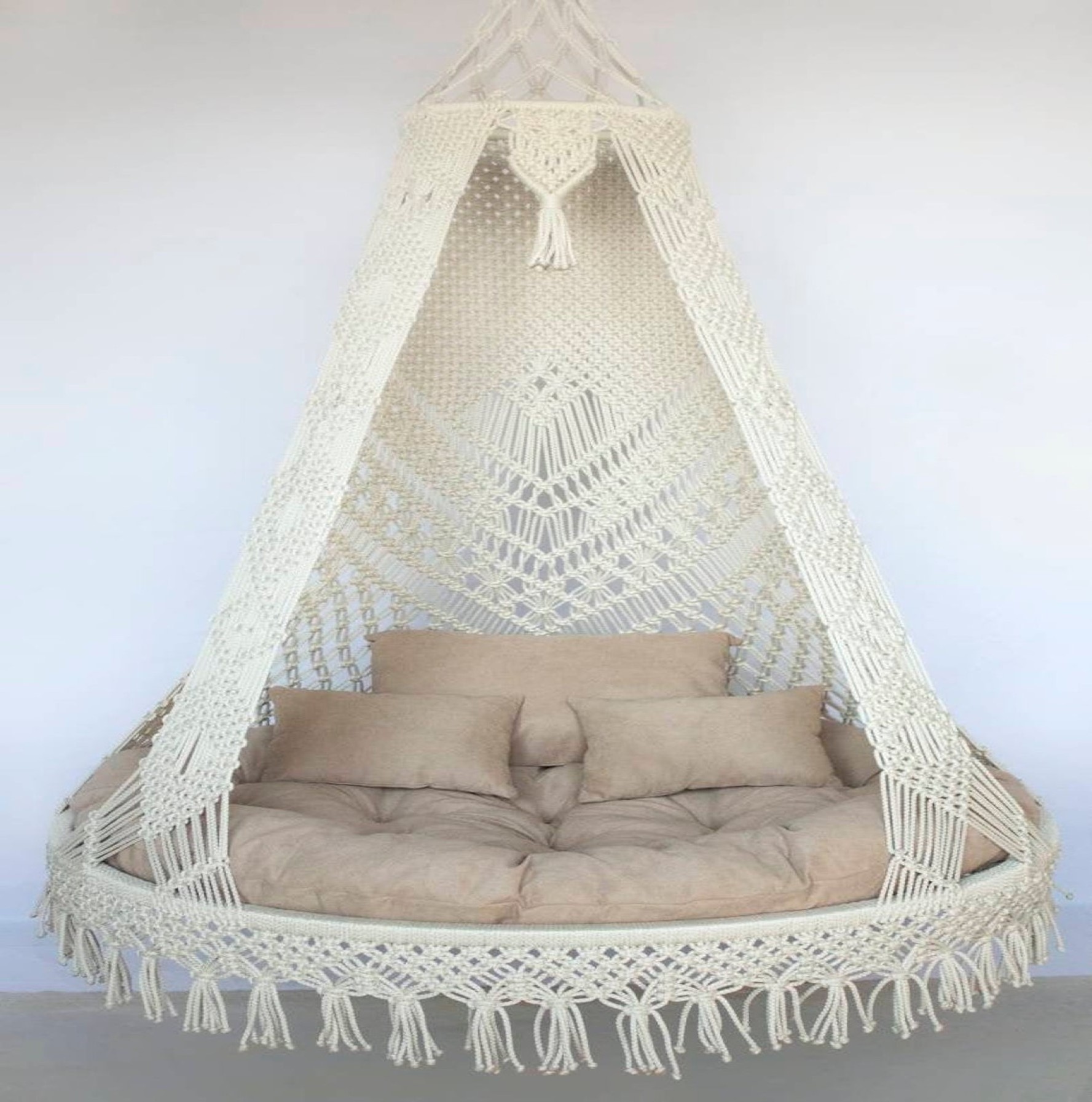 Macrame Swing Indoor Boho Patio Adult Macrame Hammock Hanging Seat Swing Suspended Chair