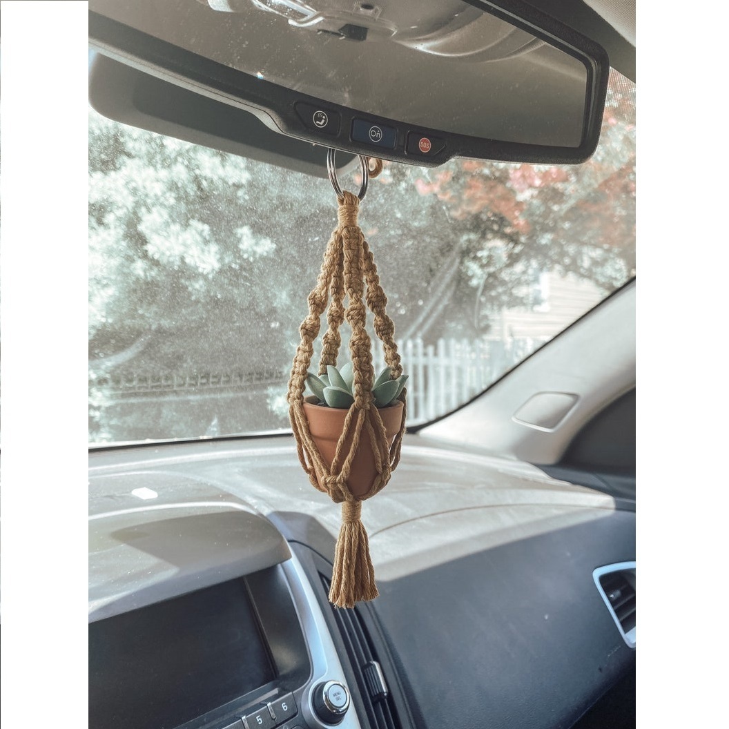 Best Price Standard Quality Rear View Mirror Car Charm Mini Car Plant Hanger With Lovely Beads Isar International LLP