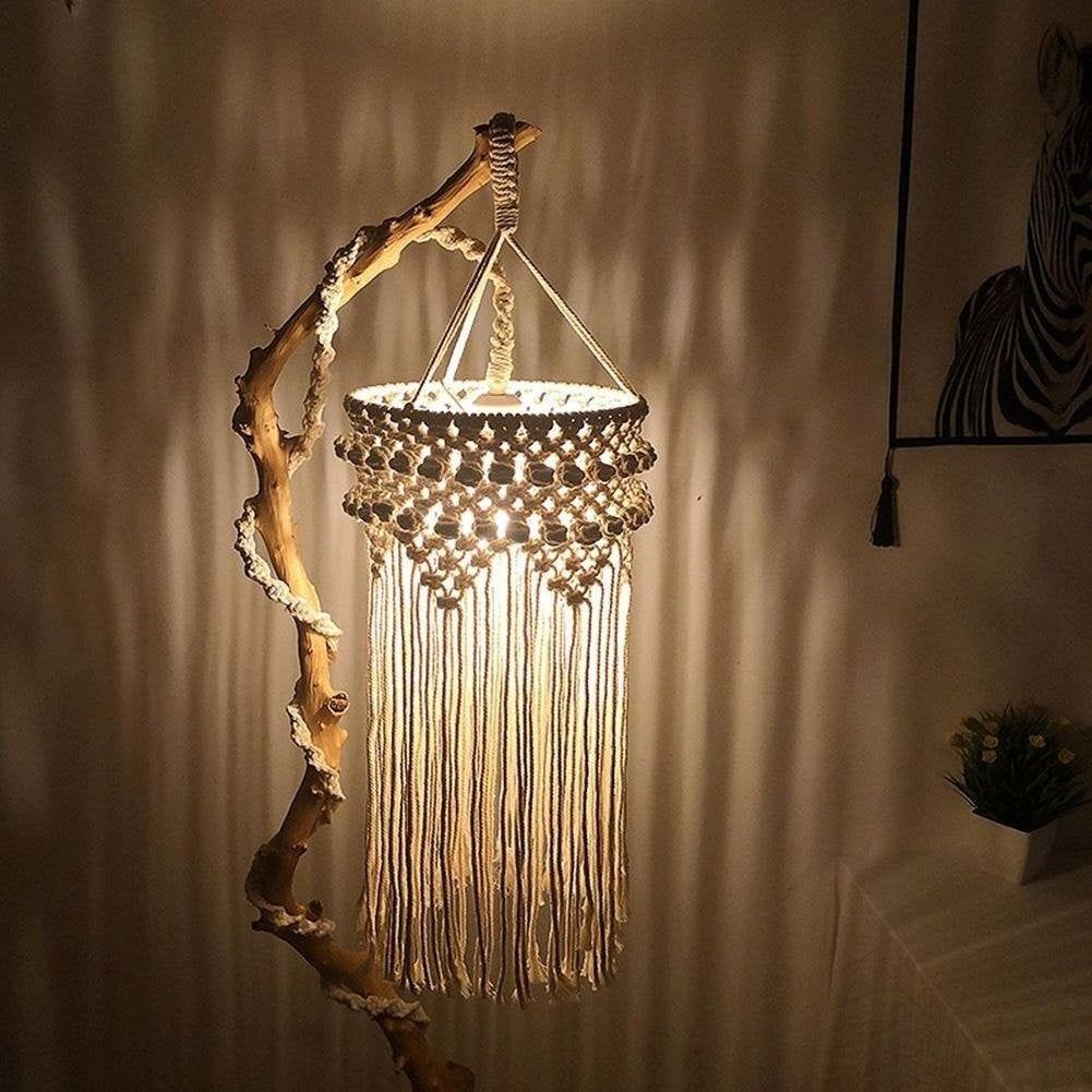 Macrame Lamp Shade Boho Home Decorative Cotton Fringe Bedroom Ceiling Pendant Light Buy Online