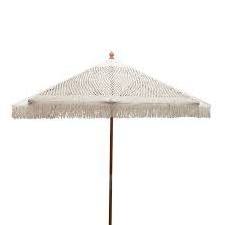 Wholesale Handmade Macrame Cotton Umbrella  Outdoor Patio Fringe Tassel Beach Umbrella With Tassels Sun Outdoor Beach Umbrella