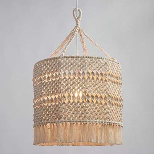 Buy Macrame Handmade Lamp Shade Boho Hanging Pendant Light Shade for Modern Office Bedroom