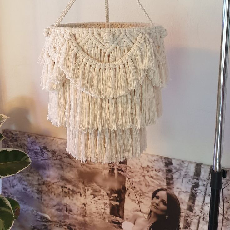 Buy Macrame Handmade Lamp Shade Boho Hanging Pendant Light Shade for Modern Office Bedroom