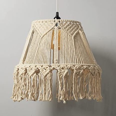 Buy Macrame Handmade Lamp Shade Boho Hanging Pendant Light Shade for Modern Office Bedroom