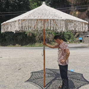 Top Sale Handmade Bohemian Design Macrame Beach Umbrella Available at Wholesale Price from India