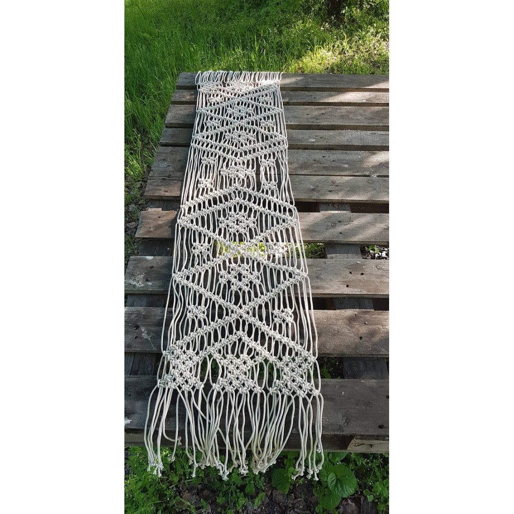 Macrame cotton Table Runner Natural Handwoven For chaircovers for wedding shoe cleaning kit table cloths for events couch covers