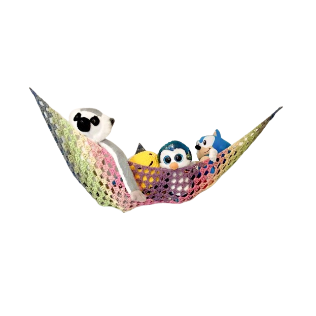 Modern Style Handmade Cotton Hammock Organizer for Playroom Art-Themed Triangle Shape Hanging Format