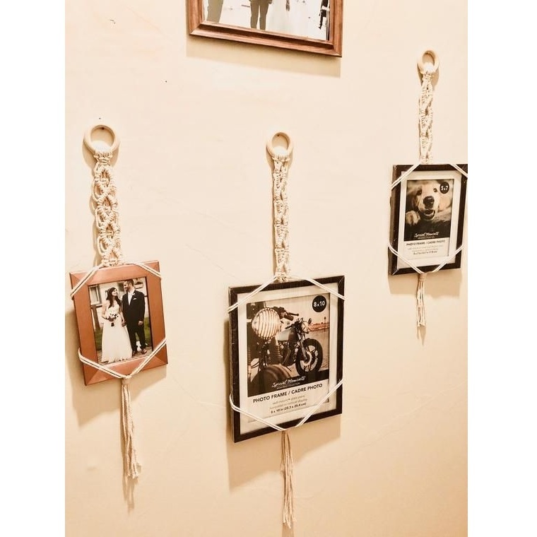 Wholesale High Quality Macrame Picture Holder Wall Hanging Picture Frame Display Wall Decor Boho Wall Picture Hanger For Sale