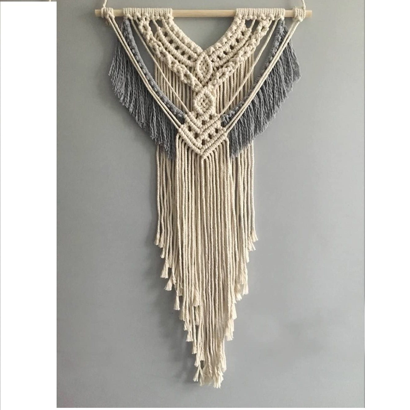 New Elegant Blue Tones Wrapped Tassel Wall Hanging Macrame Wall Hanging For Bedroom, Living Room