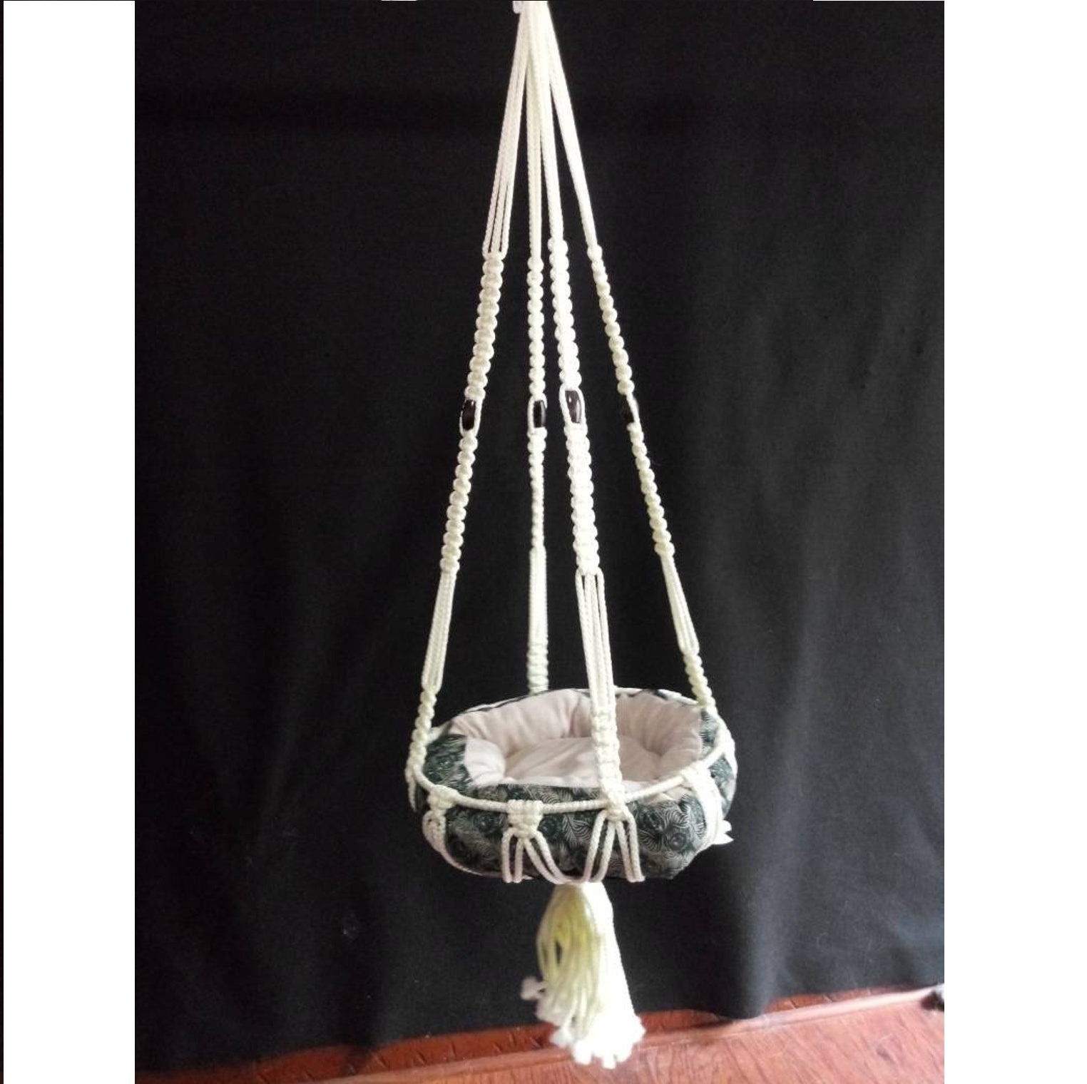 Handmade Macrame Cat Hammock Swing Bed for Cat Dog Macrame Wall Hanging Pet Hammock Pet Beds & Accessories Solid Sustainable