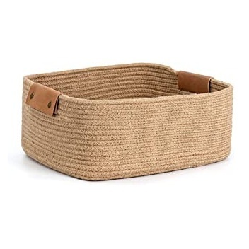 Hot Sale Jute Rope Basket in Living Room Woven Towel Basket Bedroom Storage Basket From India