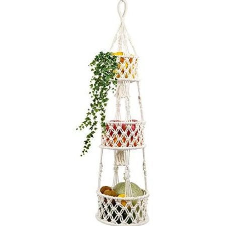 Wholesale Boho Wall Hanging Decor Fruit Storage macrame fruit hammock for Kitchen from Isar International LLP