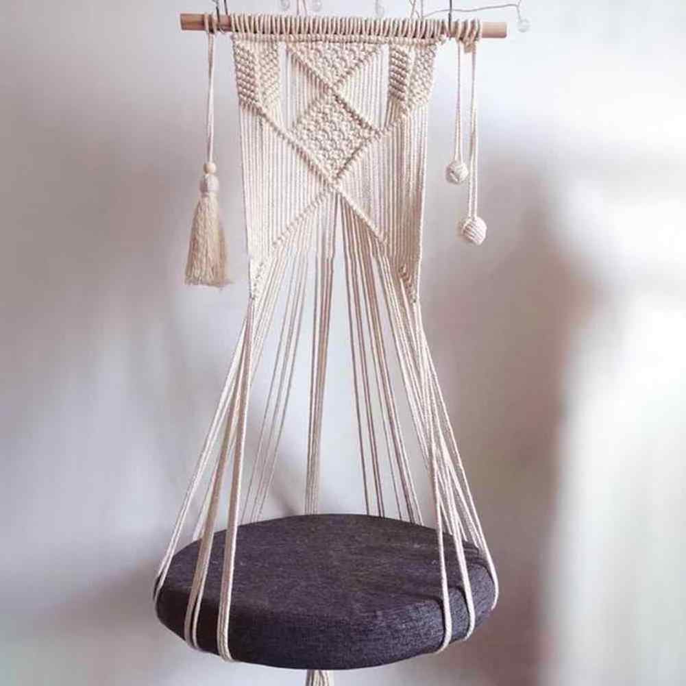 Handmade Macrame Cat Hammock Swing Bed for Cat Dog Macrame Wall Hanging Pet Hammock Pet Beds & Accessories Solid Sustainable