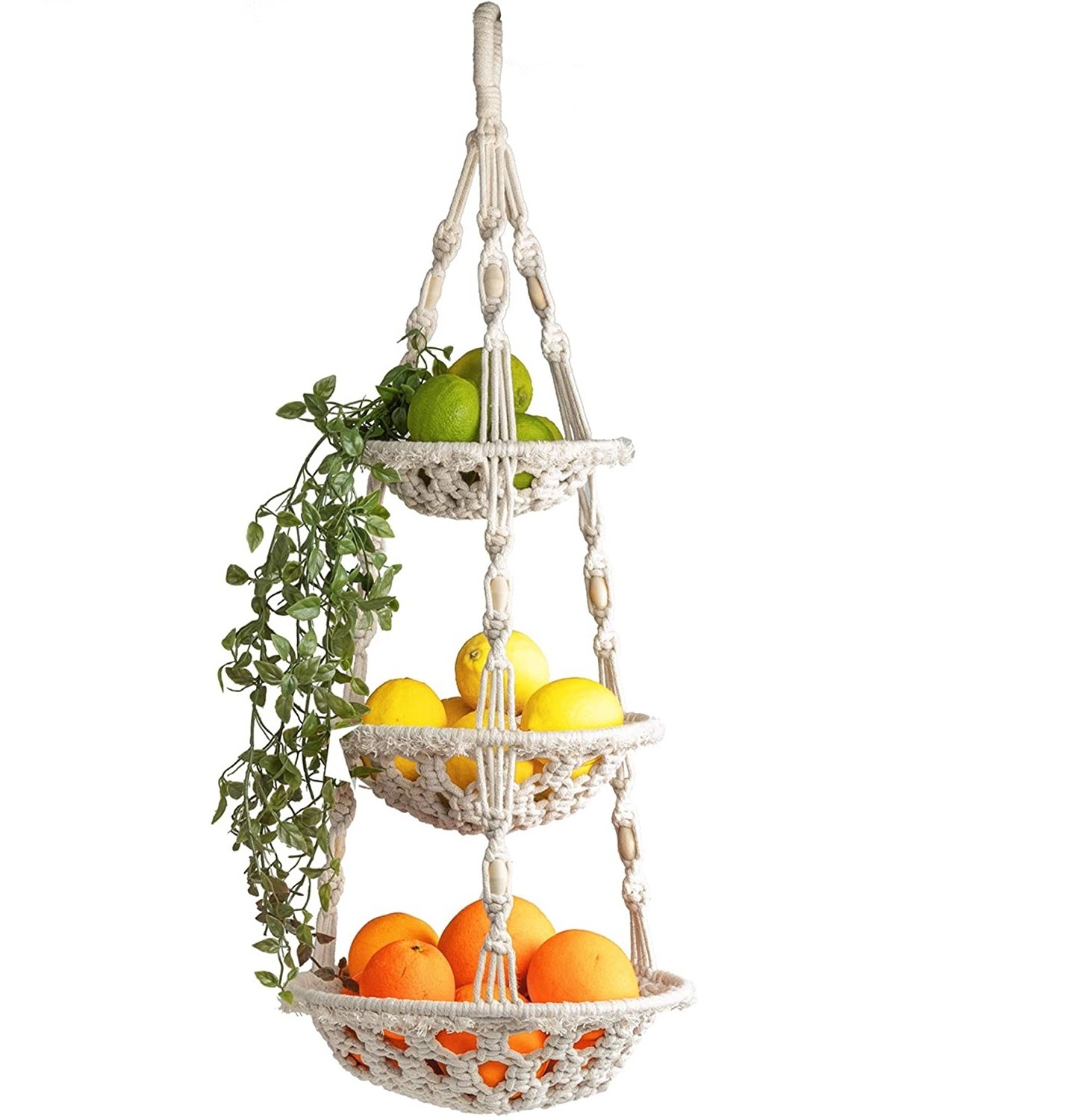 Wholesale Boho Wall Hanging Decor Fruit Storage macrame fruit hammock for Kitchen from Isar International LLP